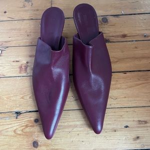 Khaite Burgundy Mules